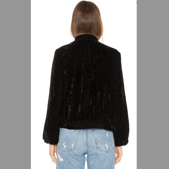 Splendid Black Velvet Bomber Jacket - Picture 2 of 12